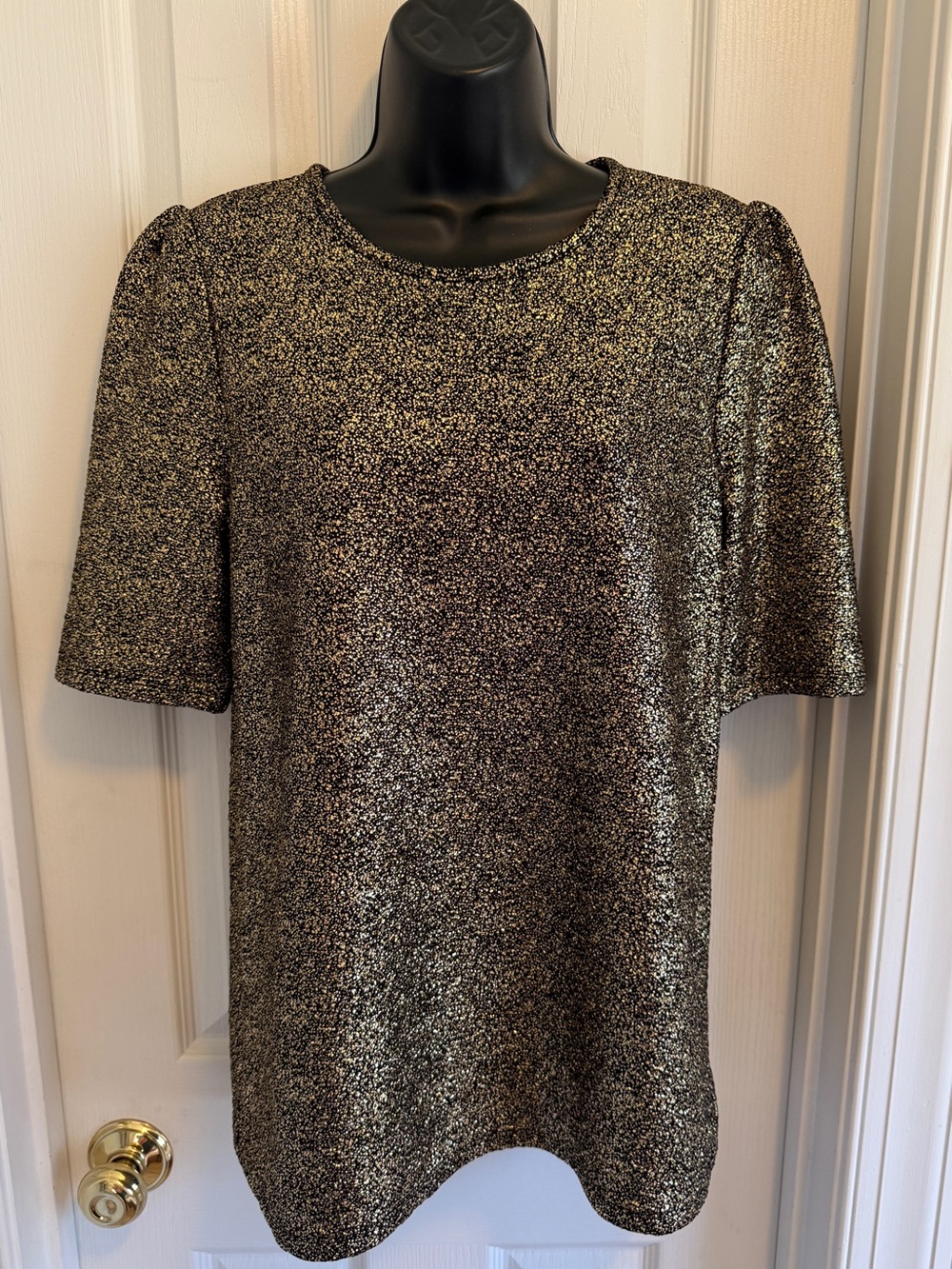 Michael Kors Metallic Gold Short-Sleeve Women’s Top
